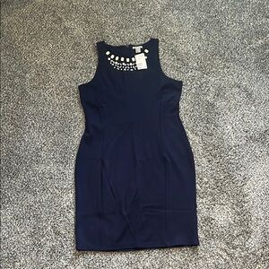 H & M Elegant Navy Blue Sleeveless Dress Large